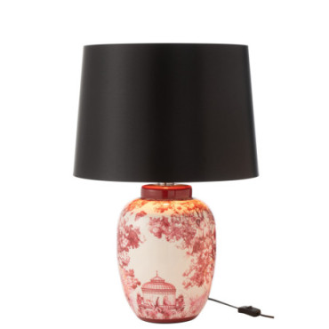 Lampe + Abat-Jour Moriko Porcelaine Noir / Rouge / Blanc