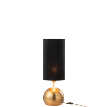 Lampe Boule Fer / Velours Or / Noir