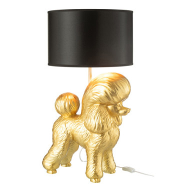 Lampe Caniche Resine Or