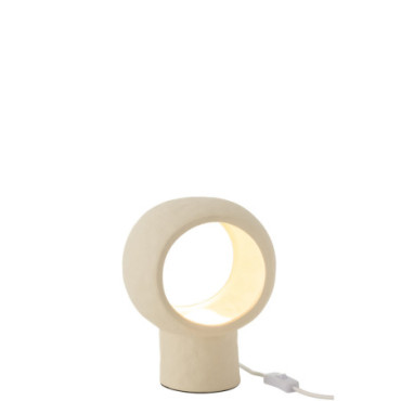 Lampe Cercle Verre Globe Pierre Beige