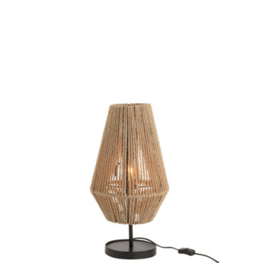 Lampe De Table Cone Fer / Jute Naturel