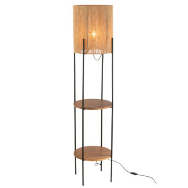 Lampe Fer / Bois Mangu Nat / Noir