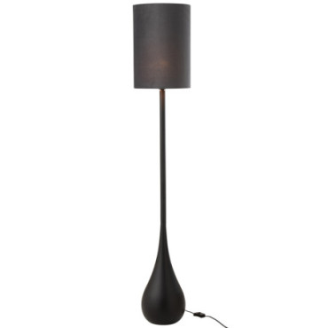 Lampe Goutte Fer / Velours Noir / Gris Large