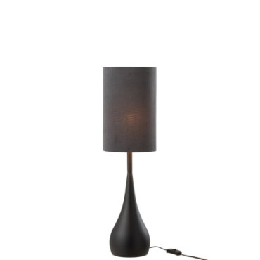 Lampe Goutte Fer / Velours Noir / Gris S