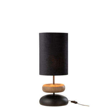 Lampe Jade Fer / Bois De Sapin Noir / Naturel