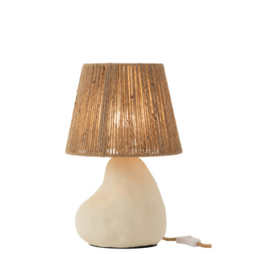 Lampe Jute Ficelle Abat-Jour Pierre Beige / Naturel