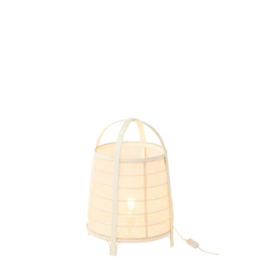 Lampe Rya Coton / Bambou Blanc Large