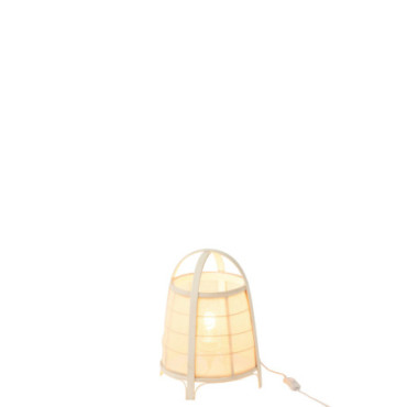 Lampe Rya Coton / Bambou Blanc S