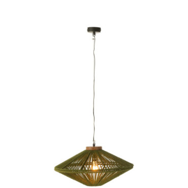 Lampe Suspendue Fer / Jute Vert S