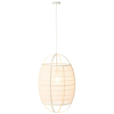 Lampe Suspendue Ion Lin / Bambou Blanc Large