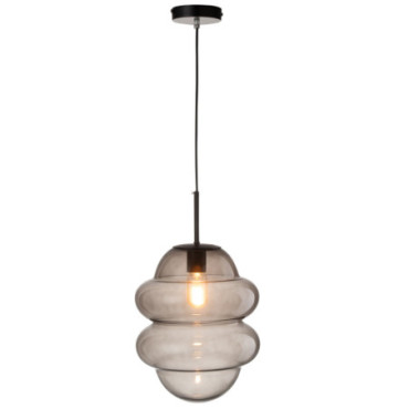 Suspension Lampe Cuillere Miel Verre Gris