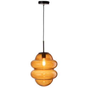 Suspension Lampe Cuillere Miel Verre Marron