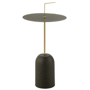 Table D'Appoint Disque Metal Noir / Or