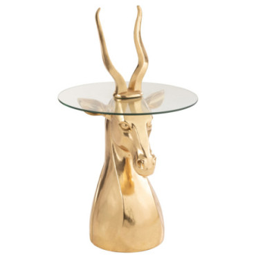 Table Gigogne Antilope Resine / Verre Or