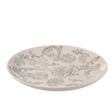 Assiette Decorative Zen Porcelaine Blanc / Noir