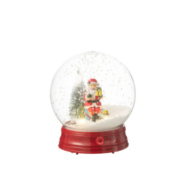 Boule A Neige Pere Noel Arbre Led Resine