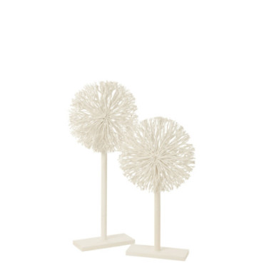 Decoration Sur Pied Bois Arbre A The Blanc x2