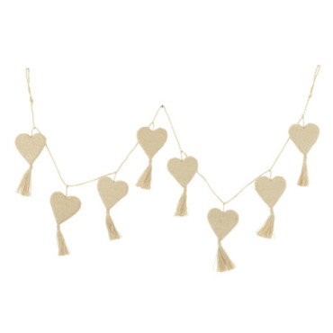 Guirlande Coeur Jute Creme