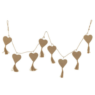 Guirlande Coeur Jute Naturel