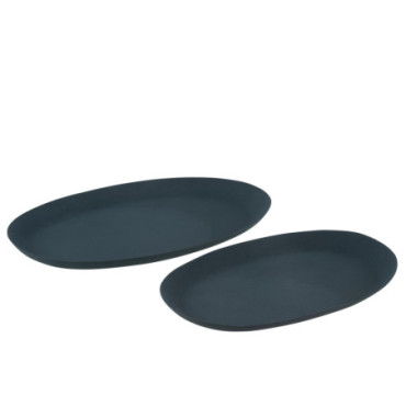 Plateaux Oval Fer Bleu x2