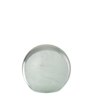 Presse-Papier Twister Rond Verre Blanc Large