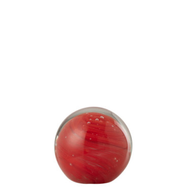 Presse-Papier Twister Rond Verre Rouge M