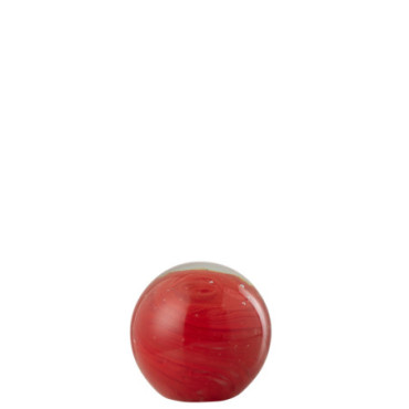 Presse-Papier Twister Rond Verre Rouge S