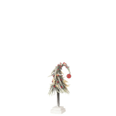 Sapin De Noel Bonnet + Led Artificiel Neige Vert / Rouge S