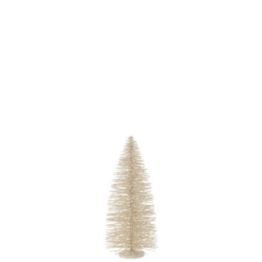 Sapin De Noël Décoratif Paillettes Bois Blanc Large