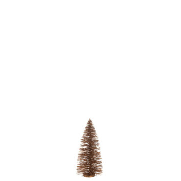 Sapin De Noël Décoratif Paillettes Bois Brun M