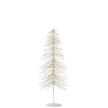 Sapin De Noël Décoratif Paillettes Métal / Plastique Blanc / Argenté M