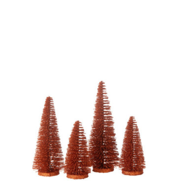 Sapin De Noël Décoratif Paillettes Plastique Cuivre x4