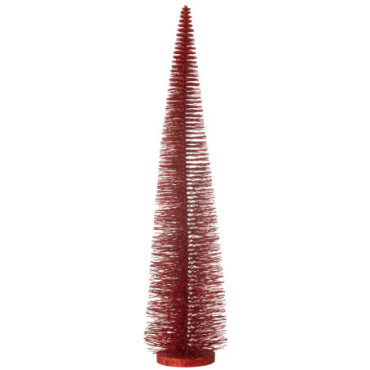 Sapin De Noël Décoratif Paillettes Plastique Rouge Large