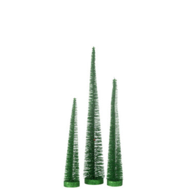 Sapin De Noël Décoratif Paillettes Plastique Vert x3