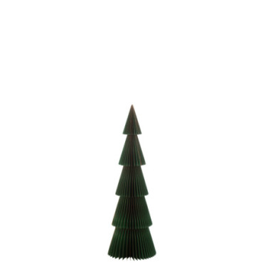 Sapin De Noël Pliable Papier Vert Fonce / Cuivre S