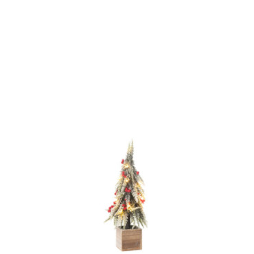 Sapin De Noel + Led Artificiel Neige Vert / Rouge S