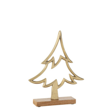 Sapin Sur Pied Aluminium / Bois Or Large