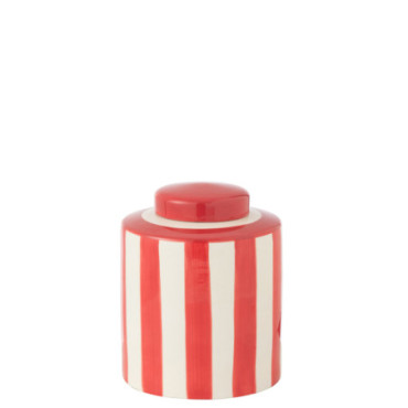 Urne Listra Lignes Porcelaine Rouge / Blanc