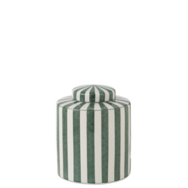 Urne Listra Lignes Porcelaine Vert / Blanc