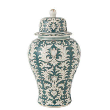 Vase Victoria Amphore Porcelaine Vert / Blanc