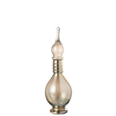 Vase + Bouchon Deco Fiole Joe Verre Beige M