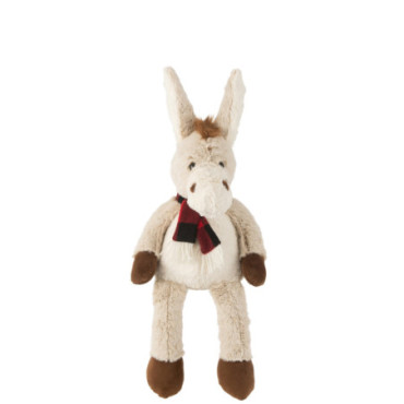 Âne + Echarpe Peluche Polyester Beige / Marron M