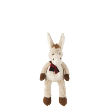 Âne + Echarpe Peluche Polyester Beige / Marron S