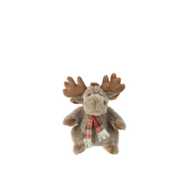 Renne + Echarpe Peluche Polyester Marron S