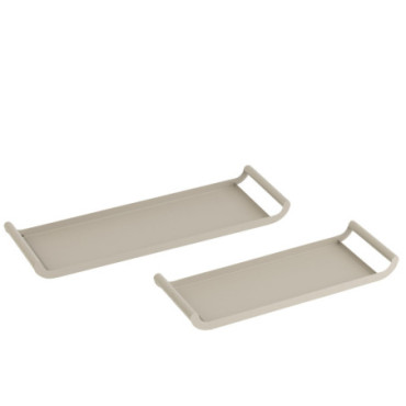 Plateau Rectangle Metal Gris x2