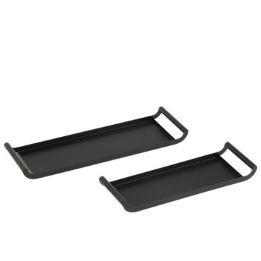 Plateau Rectangle Metal Noir x2