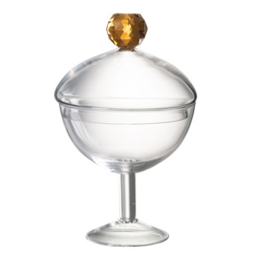 Pot A Provision Diamond Cristal Verre Transparent / Orange Clair Large