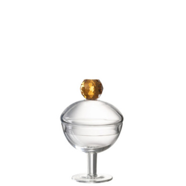 Pot A Provision Diamond Cristal Verre Transparent / Orange Clair S