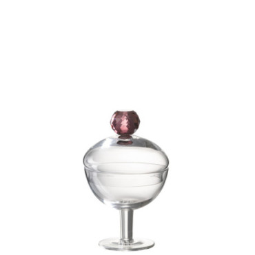 Pot A Provision Diamond Cristal Verre Transparent / Rose S