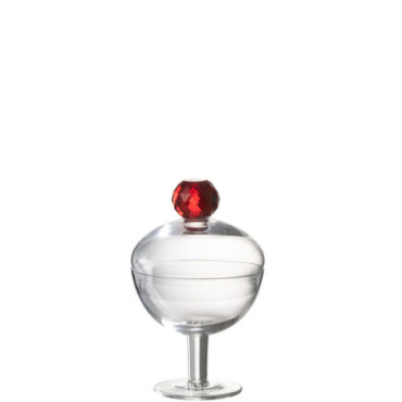 Pot A Provision Diamond Cristal Verre Transparent / Rouge S